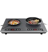 VBGK Double Induction Cooktop, 24 inch 4000W Electric cooktop with hot plate, induction stove top...