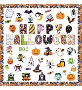 Ozepao 81 Pcs Halloween Cutouts Bulletin Board Decoration Set, Includes 16 Pcs Halloween Bulletin...