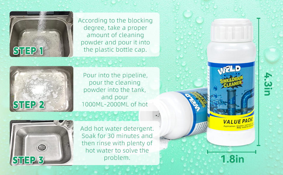 unclog sink drain drain clog remover powder