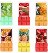 STRN Wax Melts, Soy Wax Cubes 6 Summer Fruit Scents Long-Lasting for Home | Watermelon, Mango, Pa...