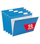 Blue Hanging File Folders,50 Packs Reinforced Hang Folders,Designed for Home and Office Color Cod...