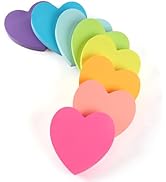 Heart Sticky Notes 8 Colors 100 Sheets/Pad, 800 Sheets Colorful Self-Stick Note Pads Stationary C...