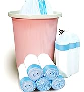 Trash Bags 3.2 Gallon, 100 Pcs Bathroom Garbage Bags, Blue Strap Kitchen Garbage Bags(White) With...