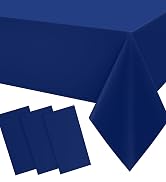 Smiry Disposable Table Cloth 3 Pack, 54 x 108 Inch Waterproof Plastic Tablecloth, Decorative Rect...