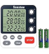 Digital Dual Kitchen Timer 3 Channels Count UP/Down Timer Cooking Timer Large Display Triple Time...