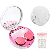 Contact Lens Travel Kit with Cleaner Washer, Portable Contact Box with Mirror Tweezers Remover To...