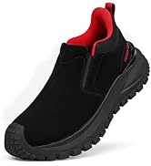 FREEKYROCK Steel Toe Shoes for Men Composite Toe Slip on Safety Work Shoes | Puncture Resistant, ...