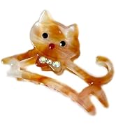 GANPUB Brown Hair Claw Clips, French Style Barrettes, Medium Size Hair Claw for Women, Cat Rhines...