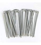 Petgrow 6 Inch Garden Stakes Galvanized Landscape Staples,U-Type Turf Staples for Artificial Gras...