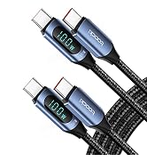 100W USB C to USB C Cable 6.6ft/2Pack Type C Charge Fast Charging Cable USB C Cable with LED Disp...