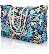 Beach Bags for Women, Large Waterproof Beach Tote Bag with Zipper Beach Bags Waterproof Sandproof...