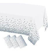 misaya 3 Packs Dot Disposable Table Cloth, 54 x 108 Inch Waterproof Plastic Tablecloth, Rectangle...