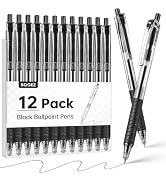 Sooez 12 Pack Bulk Pens Ballpoint, Smooth Writing pens with Soft Grip | Retractable Black Ink Pen...