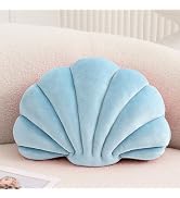 XIAIJIA Seashell Decorative Pillow Shell Shaped Throw Pillow 3D Insert Beach Pillow Soft Velvet P...