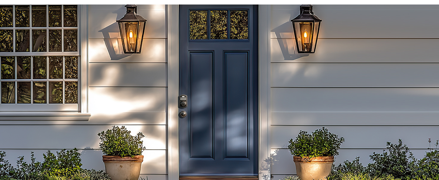 keyless entry door lock deadbolt with handle set