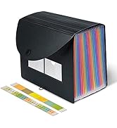 24 Pockets Accordion File Organizer File Folders Organizer Expanding File Folder, Accordion Folde...