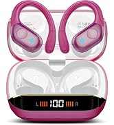Qecnato Wireless Earbuds Bluetooth 5.4 Headphones 75H Stereo Deep Bass Sports Over Ear Buds with ...