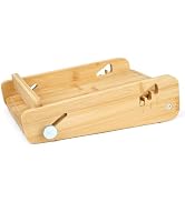 GorGin Homemade Bread Slicer, Stepped Bamboo and Wooden Bread Slicer with Crumb Tray, Adjustable ...