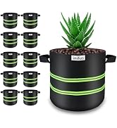 10 Pack 5 Gallon Grow Bags,Heavy Duty Thickened Felt Breathable Fabric Pots,Plant Grow Bags,Fabri...
