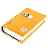 APLUFINE Canvas Book Covers with Iron-on Embroidery Patch, Washable Book Protector, Cute Book Cov...