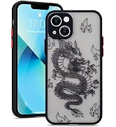 Urarssa Compatible with iPhone 13 Case Fashion Cool Dragon Animal 3D Pattern Design Frosted PC Ba...