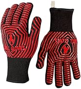BBQ Gloves, BBQ Accessories 1472? Extreme Heat Resistant, Grilling Gloves Silicone Non-Slip Oven ...