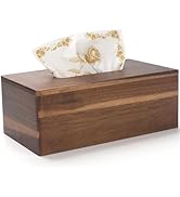 Tissue Box Cover Rectangle, Wood Tissue Box Holder, Wooden Facial Paper Holder for Bathroom, Bedr...