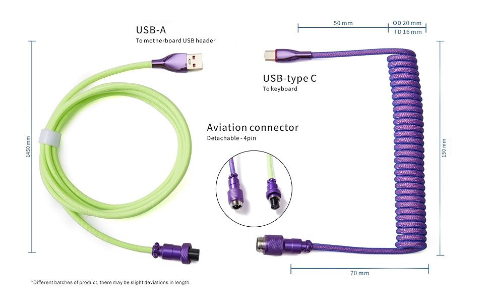 Coiled Keyboard Cable