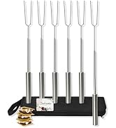 Smores Sticks Kit for Fire Pit, All - Stainless Steel Marshmallow Roasting Forks & Hot Dog Skewer...