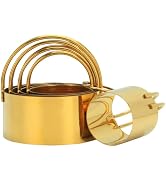 Snailhouse Round Biscuit Cutters with Handle, 5 Pieces Stainless Steel Circle Round Cookie Biscui...