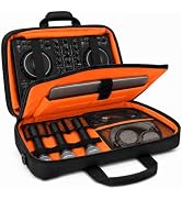 TRENLUVA DJ Controller Case for DDJ-FLX4/REV1/400 with Laptop Compartment | Padded DJ Carrying Ca...