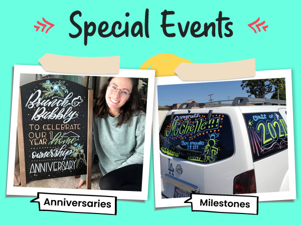 Chalkola chalk markers for special occasions & celebrations such as weddings & graduations