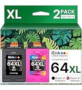 64XL Ink Cartridges Black and Color Combo Pack Remanufactured for HP Ink 64 64XL 64 XL Ink to use...