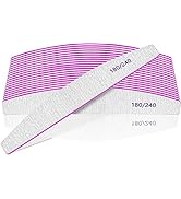 Professional Nail Files, Emery Board Nail File for Natural Nails 100/180/240 Grit Nail Files for ...