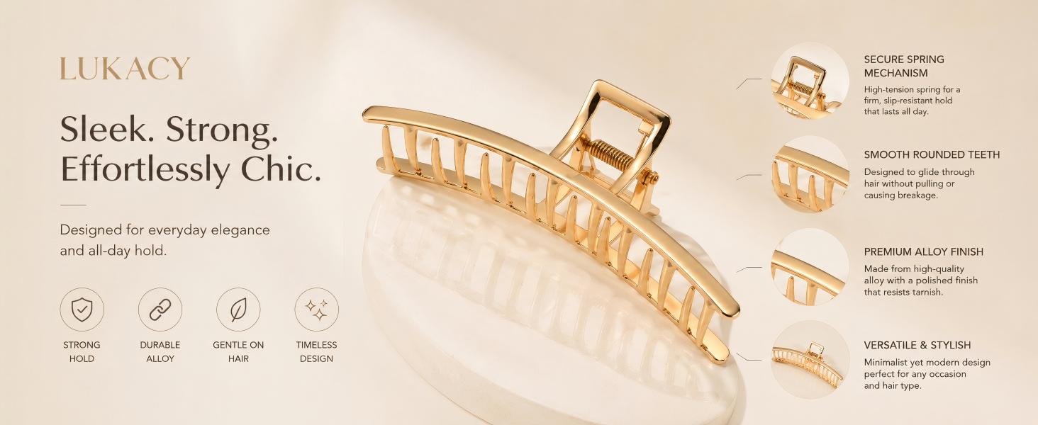 Gold Metal Hair Clips