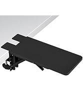 BONTEC Desk Extender Tray, 11.8"x5.9" Table Mount Arm Wrist Rest Shelf, 90°Foldable Elbow Support...