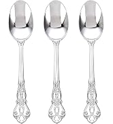 Joyido 75PCS Silver Plastic Spoons - Silver Spoons Disposable - 8.1 Inch Heavy Duty Plastic Silve...