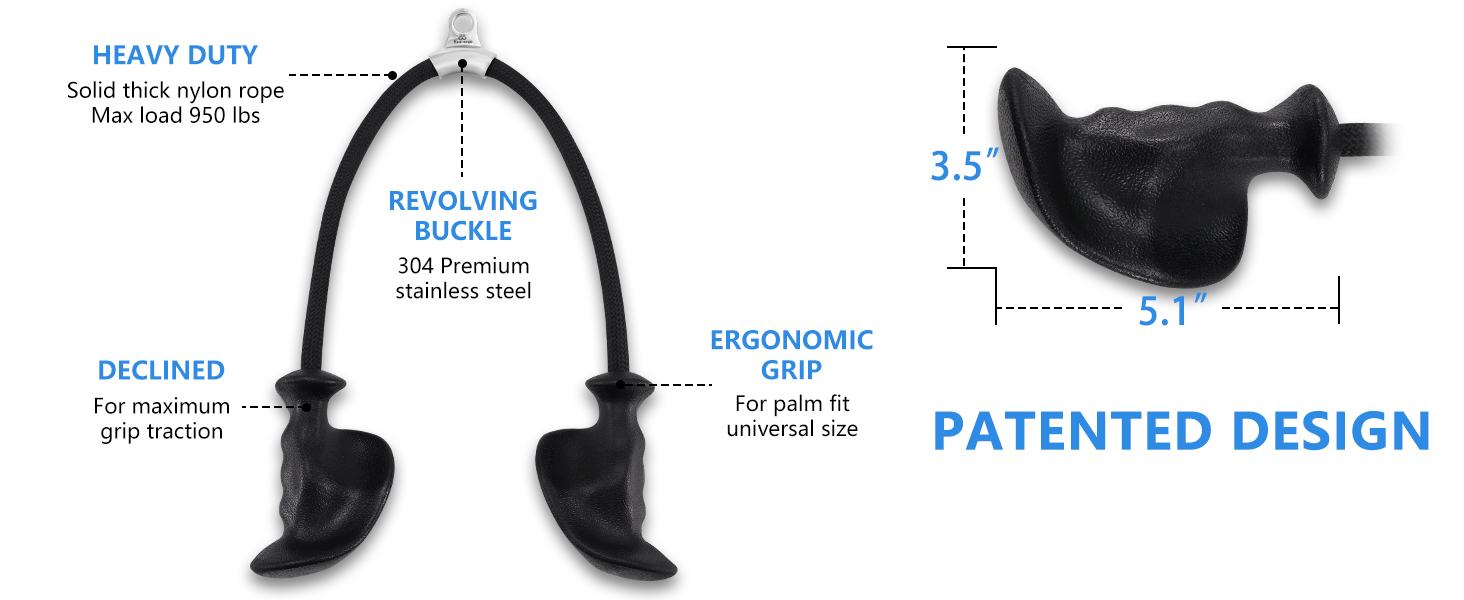 Tricep Rope with Ergonomic Handles