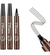 3PCS Dark Brown Eyebrow Pen - Waterproof Microblading Eyebrow Pen,Long Lasting,Easily Create Natu...