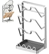 Irosiy 3-Tier Stainless Steel Pot Lid Holder, Extra Wide U-Shaped Kitchen Organizer Rack with Rem...