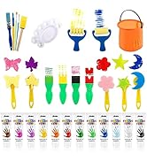 ABEIER Washable Finger Paint Kit for Toddlers, 12 Colors (1.21 oz) with Paint Tools, Safe Non-Tox...