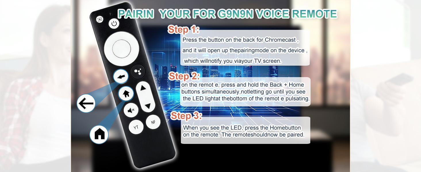This Snow streaming remote control features a simplified pairing mode.