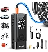 JUSUOX Tire Inflator Portable Air Compressor, 150PSI Cordless Air Pump for Car Tires, Battery & 1...