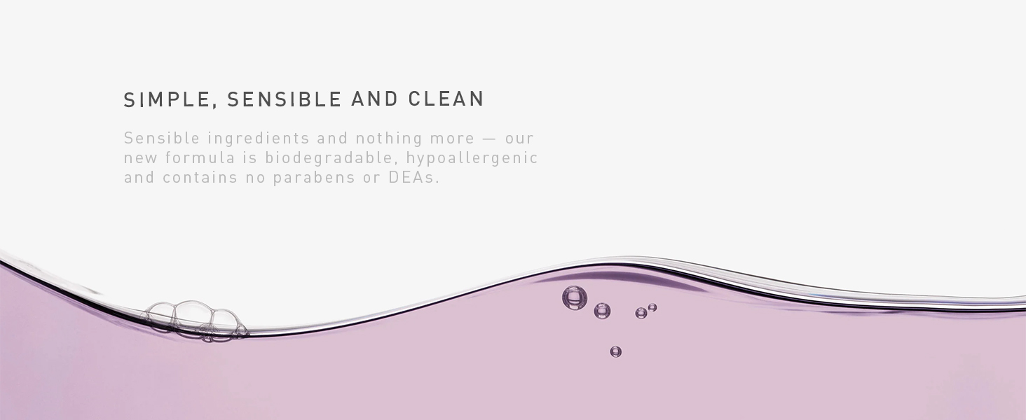 Simple, Sensible and Clean | Our new formula is biodegradable, hypoallergenic & contains no parabens
