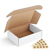 Eupako 7x5x2 Shipping Boxes Small Corrugated Cardboard Box - 25 Pack White Mailing Boxes for Pack...