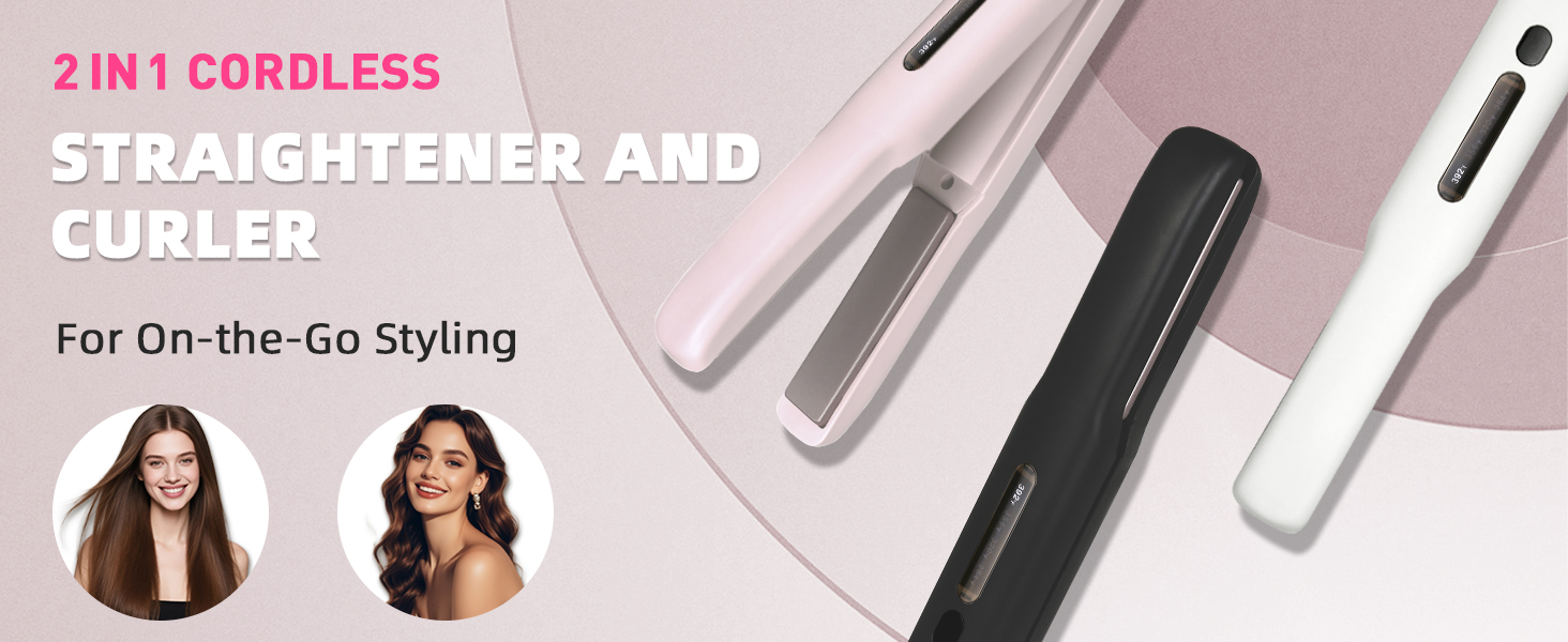 cordless hair flat iron and curler