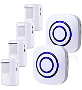 BESTOONE Motion Sensor Alarm, Long Range Wireless Driveway Alarm, Indoor Home Security System Ele...