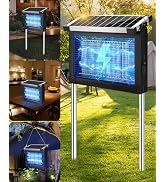 Solar Bug Zapper Outdoor, PhatroyYee Mosquito Zapper 4500V, Waterproof Portable Fly Zapper, Recha...