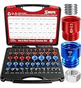 SBGGRL 50 Pcs Standard and Metric Nut Bolt Thread Checker Kit,Inch Size Gauges Finder Tool,Detach...