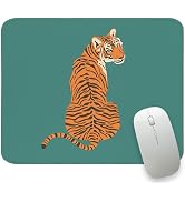 Tiger Mouse Pad, Funny Green Small Mouse Pads, Rectangle Girly Computer Mousepads for Desk, Aesth...